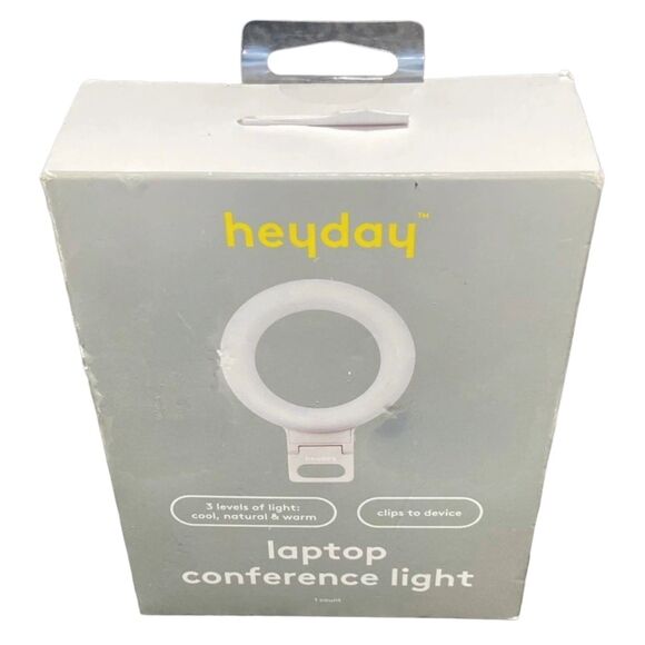 LED Ring Light Laptop Clip On Video Conference Lighting 3 Levels Heyday New - Picture 1 of 4